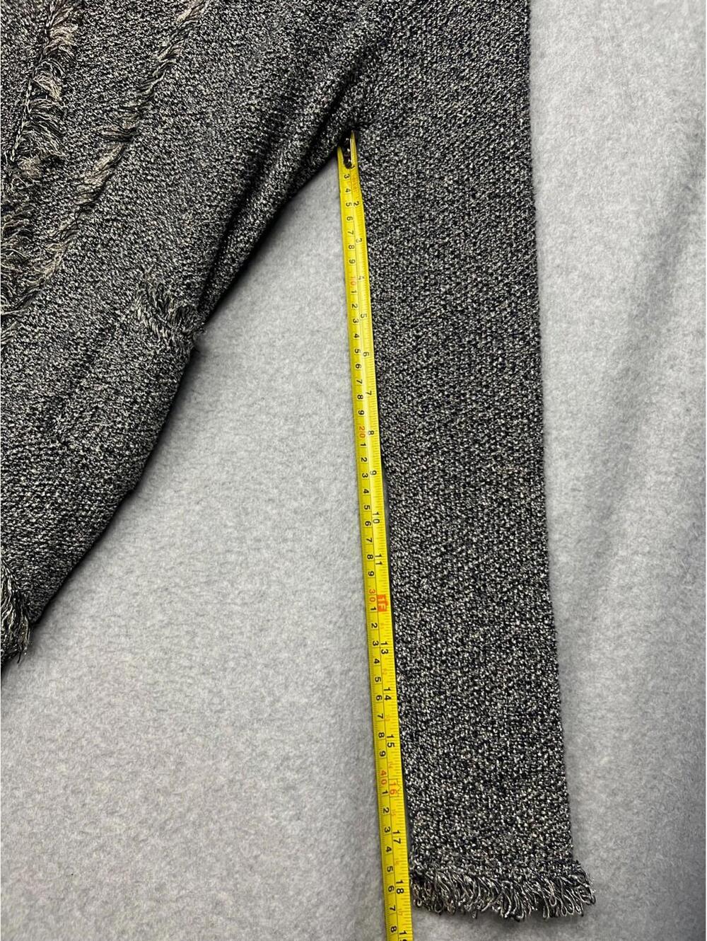 Zara Knit Womens Metallic Distressed Open Front Cardigan Sweater M Chic - Picture 9 of 10